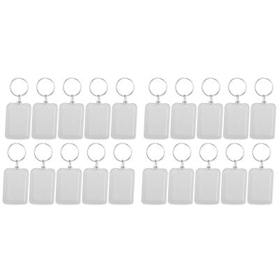 Lot of 20Pcs Keyring DIY Detachable White Rectangle Photo Frame Keyring 3.3X5cm