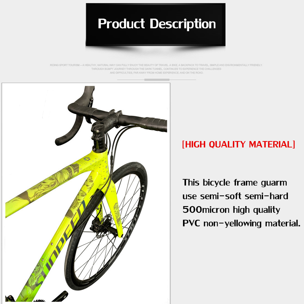 AA-fashion Mountain Bikes Protective Stickers Enlee 3D Mountain Bike Frame Protection Stickers Road Car Thick Film Stickers Wear-Resistant Anti-Skid Waterproof Protector PVC Stickers 