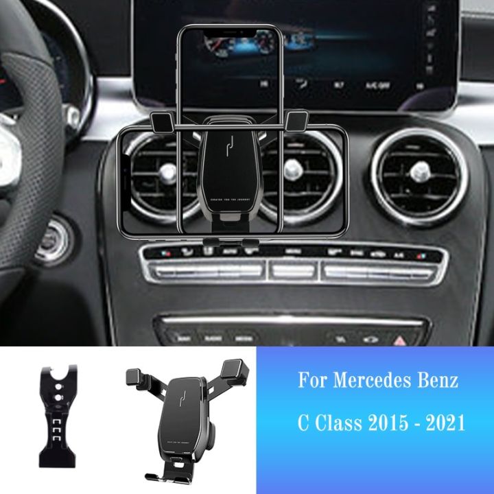 ที่จับโทรศัพท์มือถือติดรถยนต์สำหรับ-mercedes-benz-c-class-w205-x253สมาร์ทโฟนที่ยึดแต่งรถขาตั้ง-gps-รองรับแบบหมุนได้