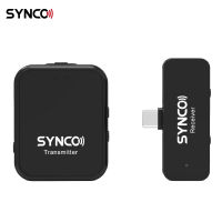 SYNCO G1T 2.4G ระบบไมโครโฟนไร้สายพร้อมเครื่องส่งสัญญาณแบบคลิปหนีบและตัวรับสัญญาณ Mini Type-C 150M ช่วงการส่งแบตเตอรี่ในตัวเข้ากันได้กับสมาร์ทโฟนแท็บเล็ตแล็ปท็อปที่มีอินพุต Type-C สำหรับมือถือ Vlog Live การบันทึกวิดีโอสตรีมมิ่งสัมภาษณ์