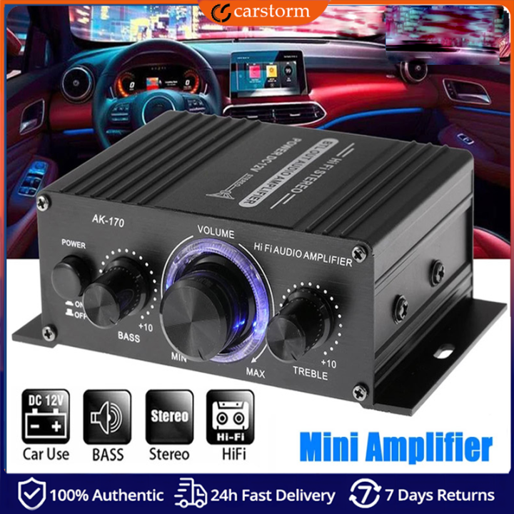 【carstorm】AK170 12V Mini Audio Power Amplifier AMP Dual Channel 20W+20W ...