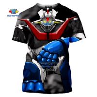 SONSPEE 3D Print Sci-fi Anime Mazinger Z T-shirt Robot Mans T-shirt Summer Short Sleeve harajuku Shirt Armored Warrior Top Tees