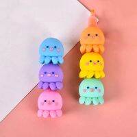 【LZ】☃❍♗  Criativo Cute Cartoon Octopus Highlighter Dinossauro pequeno de silicone Building Block Graffiti Pen Office Student Gift 5 6 cores 8 conjunto