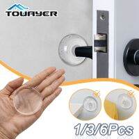 1/3/6Pc Mute Door Stop Wall Protection Door Handle Bumper Protective Plug Transparent Self-adhesive Round Bumper Wall Protectors