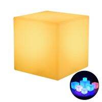 Glowing Cube Square Stool LED Light Cube Seat Chair Waterproof Rechargeable Lighting Sitting Stool Multipurpose Lighting