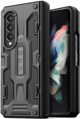 VRS Design Terra Guard for Galaxy Z Fold 3, Semi-Auto Hinge Protective Case Compatible with Galaxy Z Fold 3 5G (2021) Matte Black