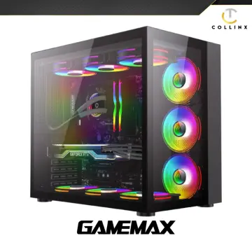 GameMax Infinity Mid-Tower ATX PC Gaming Case, Tempered Glass Side Panel |  White
