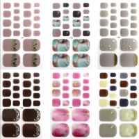 【CW】 New French Toe Manicure Sticker Decals Toenail Decoration Press Adhesive Cover Feet Stickers Set