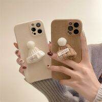 {Chaoke digital branch} ญี่ปุ่นเกาหลีน่ารัก3D Plush หมวกถักเคสโทรศัพท์ขนสัตว์สำหรับ iPhone 13 12 Pro Max 11 X XS Max XR ป้องกันฝาหลัง