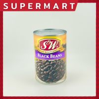 SUPERMART S&amp;W Black Beans 425 g. แบล็ก บีนส์ ถั่วดำในน้ำเกลือ ตรา เอสแอนด์ดับบลิว 425 ก. #1106217