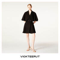 VICKTEERUT (ราคาปกติ 11,500-.) Re-Edition Suit Collar Cape Sleeve Mini Dress เดรสสั้น ปกสูท แขนเคป