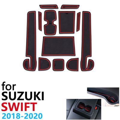 【YF】 Anti-Slip Rubber Cup Cushion Door Groove Mat for Suzuki Swift 4 ZC33S 2018 2019 2020 Sport Dzire Car Accessories mat phone