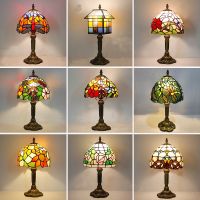 ETXEuropean Tiffany Retro Restaurant Bar Cafe Stained Glass Bedside Bedroom Creative Small Table Lamp E27 AC110V 220V