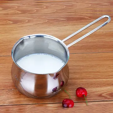 Stainless Steel Sauce Pan with Dual Pour Spouts Milk Warmer