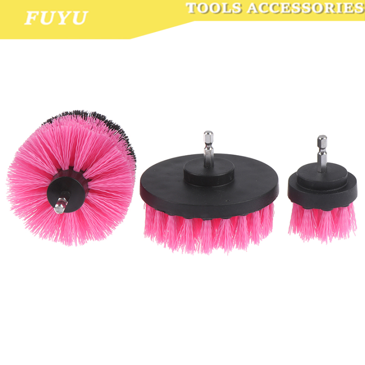 FUYU 3 pcs Scrubber Brush Set Drill Brush Drill Brush Attachment Kit