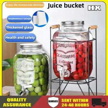 5L Glass Mason Jar Drink Beverage Dispenser with Leak Free Spigot