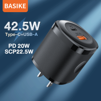 Basike【ประกัน 1ป】 หัวชาร์จเร็ว  หัวชาร์จไอโฟน 42.5W หัวชาร์จ type c PD20W+QC22.5W อแดปเตอร์ไอโฟน fast Charger อะแดปเตอร์ ที่ชาร์จโทรศัพ for iPhone14 14 pro max 13/12 /11 Samsung Huawei