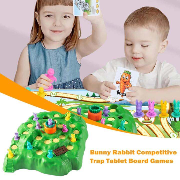 Party Games Rabbit Trap Ventuying Bunny BoardGame Fun Family Game N3S5