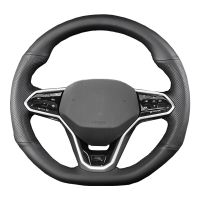 DIY Customized Car Steering Wheel Cover For Volkswagen VW Atlas Golf 8 Mk8 Jetta Sharan Passat B9 Tiguan Steering Wheels Accessories