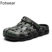 Camouflage Slippers Men Big Size Slip on Casual Shoes Covered Toe Beach Slides Summer Breathable Clogs Unisex Sandals Sneakers House Slippers