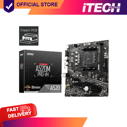 MSI A520M PRO VH/2DIMM/DDR4/MATX/AM4 | Lazada PH