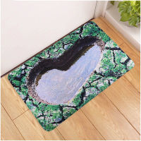 Flannel Door Mats Outdoor 3D Trap Entrance Doormat Kitchen Bathroom Floor Hallway Carpet Decoration 2021 Soft Washable Non-Slip