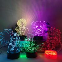 My Hero Academia Izuku Toga Eijiro Tsuyu Anime Led Night Light Lamp Boku no Hero Academia 3d Illusion 7 Color Changing Lampara