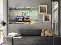 BANKSY ชีวิตสั้น Chill Street Graffiti Table ผ้าใบ1ชิ้นกรอบด้านในหรือไร้กรอบ