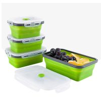 ☬□✷ Collapsible Silicone Food Container Portable Bento Lunch Box Microware Home Kitchen Outdoor Food Storage Containers Box