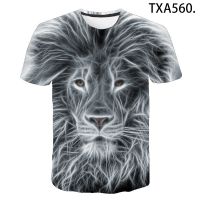 2023 NEW2022ใหม่ฤดูร้อน3D สิงโตเสื้อยืดผู้ชายผู้หญิงเด็กสัตว์ xort ตลก3D พิมพ์เสื้อยืดเย็น Tops TEE เด็กสาวเด็กเสื้อผ้า