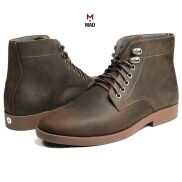 Giày cao cổ nam MAD Desert Plain Iron Boots Brown da bò sáp ngựa điên cao