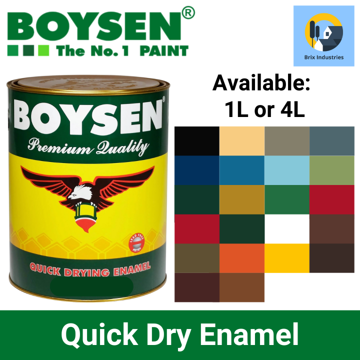 Boysen Quick Dry Enamel Paint 1 Liter and 4 Liters Premium Quality 23 ...