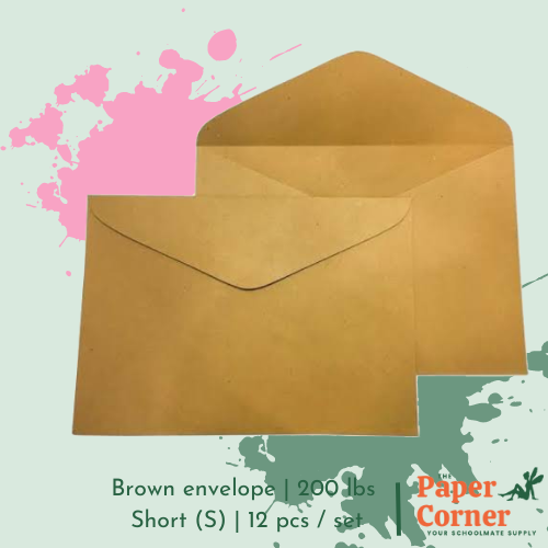 Brown envelope short (200) kraft brown paper envelope short envelope