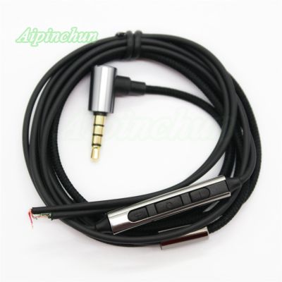 Aipinchun 3.5mm Bending Jack Headphone Repair Cable DIY Headset Replacement Wire with Mic Volume Controller