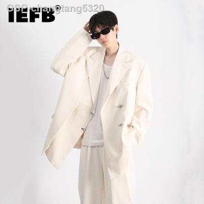 2023 Hot◄♛IEFB เบลเซอร์ผู้ชายแบบหลวมแนวสตรีทสีทึบแฟชั่นของผู้ชายใหม่9C915เสื้อผ้าแนวเกาหลี