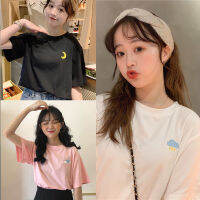 ฝ้าย【freesize】 T-shirt cotton  จีนในช่วงฤดูร้อนปี 2019 ใหม่ป่าสีแดงตาข่ายไหลเข้าของนักเรียนเสื้อหลว หน้าอก:35-41 ความยาว: 25 ไหล่: 18 แขน: 8.5