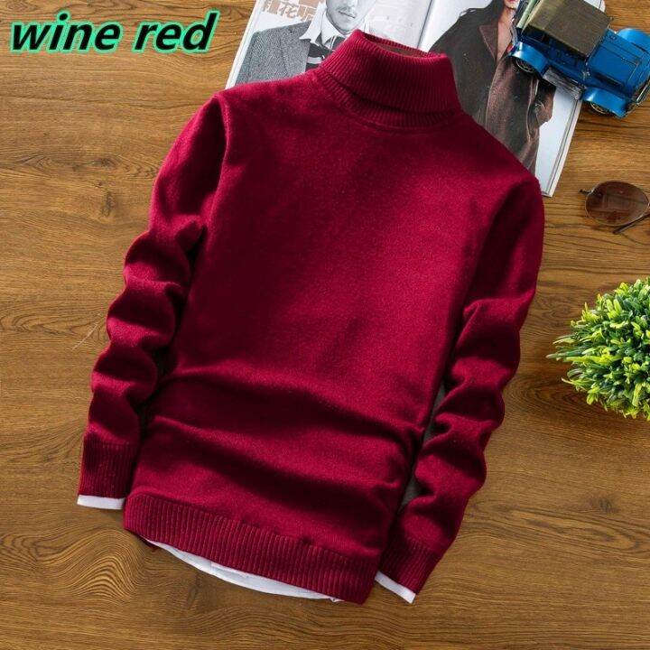 codtheresa-finger-new-sweater-mens-fashion-casual-solid-color-long-sleeved-high-collar-warm-knit-sweater