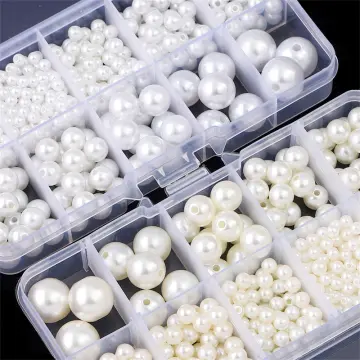 Nail Art Rhinestones Half Round Pearl Bead Mixed Size White Half