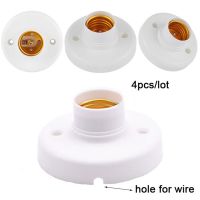 【YF】₪♣  4pcs/lot Plastic E27 Base with hole for wire screw Bulb Lamp Socket Holder Socket led light bulb Holder