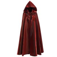 Men Adult Long Hero Witchcraft 2022 Halloween Party Cosplay Woman Witchcraft Robe Hood Cloak Cosplay Satin Red Medieval Cloak