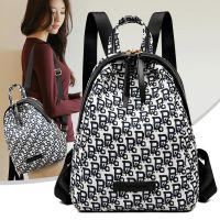 Backpack womens 2021 new trendy fashion printing backpack simple large-capacity canvas school bag casual bag