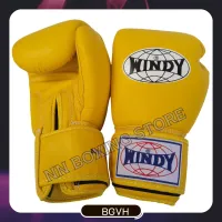 Windy boxing gloves BGVH  Yellow (8,10,12,14 oz) genuine leather วินดี้ นวมซ้อมชกมวย สีเหลือง ผลิตจากหนังเเท้จากโรงงานวินดี้