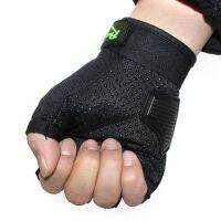 ถุงมือรถจักรยานยนต์ Guantes Moto Half Finger Breathable Motorbike Racing Riding Gloves Hard Shell Soft Protective Gears Black Green