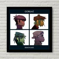 วันปีศาจ Gorillaz อัลบั้มเพลงครอบคลุมโปสเตอร์ผ้าใบพิมพ์ลายภาพวาดตกแต่งบ้าน (ไร้กรอบ)