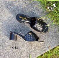 YK-83 รองเท้าส้นสูง  ดีไซน์ส้นกลม พื้นปั้มสูง 2.5"