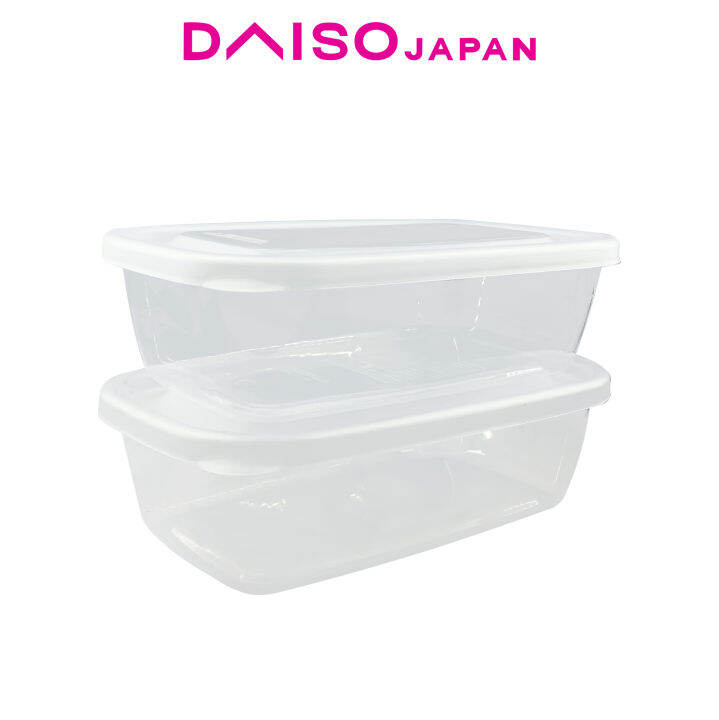 Daiso Clear Food Storage Container (800ml, 2 pieces) Lazada PH