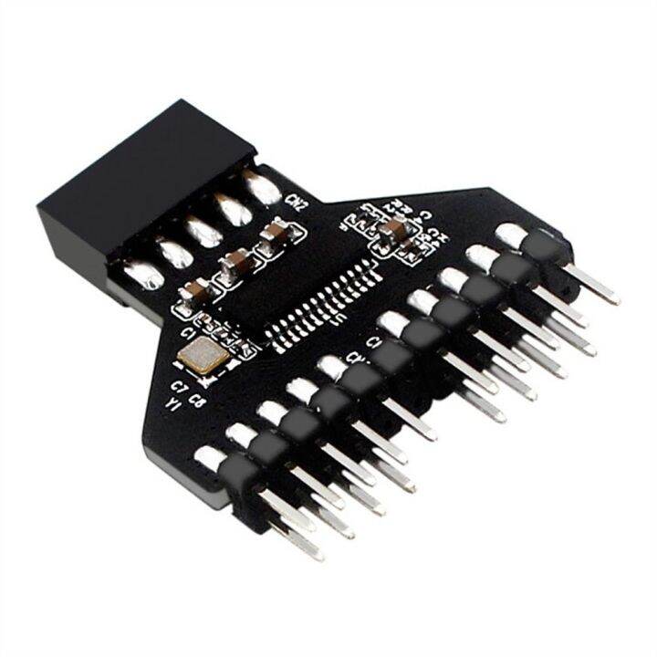 FANUAN Durbale 1 to 2 Extension USB HUB RGB Lamp Fan Splitter 9Pin USB