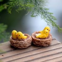 2Pcs/Set Cute Oriole Ornament Miniature Cute Animal Micro landscape Garden Ornament DIY Home Decoration Dollhouse Decorations