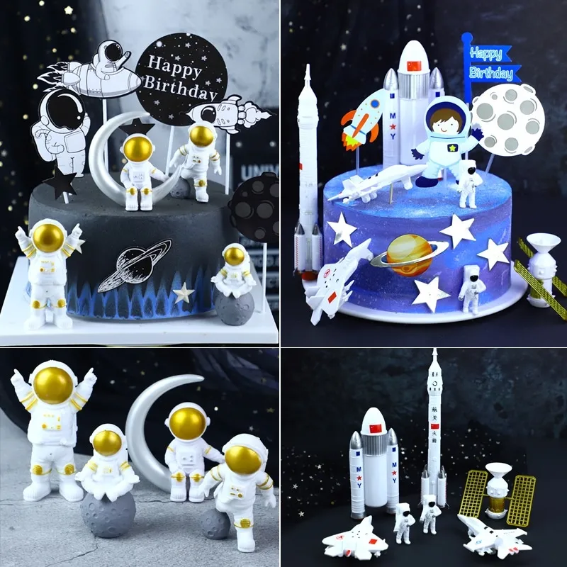 Aerospace Adventure Space Shuttle Model Spaceman Moon Astronaut Rocket Birthday  Cake Baking Decoration | Lazada