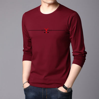 New Fashion Brand Tshirt Mens High Quality Cotton Tops Street Style Trends Long Sleeve T-Shirt Korean Men Clothing